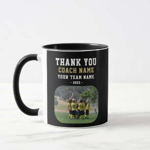 Mug Entraîneur Merci avec nom d'équipe Photo
