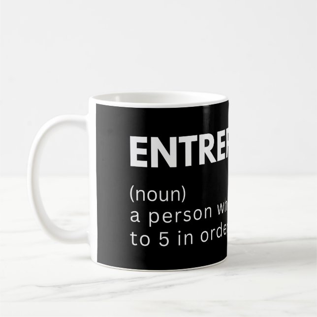 Mug Entrepreneur une personne qui quitte son 9 à 5 po  (Gauche)