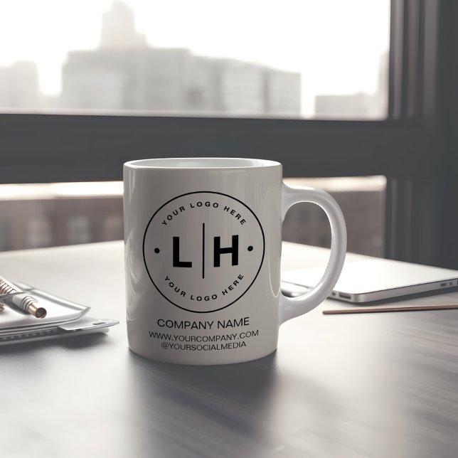 Mug Entreprise de logo personnalisé moderne (Modern Custom Logo Business Gift Coffee Mug by MINTIC DESIGN STUDIO)