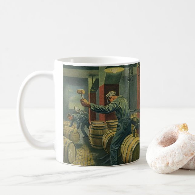 Mug Entreprise de Vintage, tonneaux de vinification en (Avec donut)