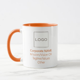 Mug Entreprise Entreprise Logo Customisé Orange