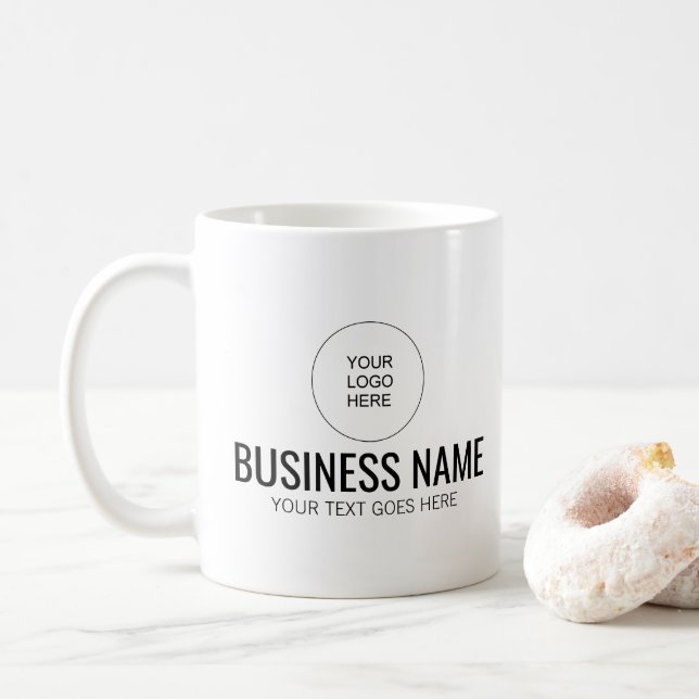 Mug Entreprise Logo Ajouter le texte ici Modèle (Avec donut)