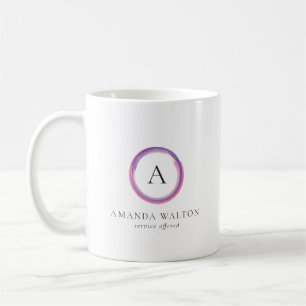 Mug Entreprise Moderne Monogramme Rose et Violet