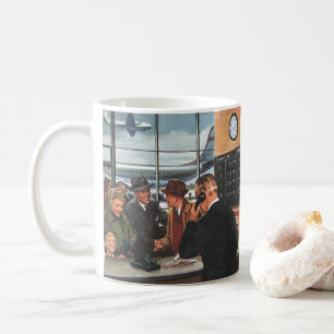 Mug Entreprise vintage, personnel au comptoir des serv