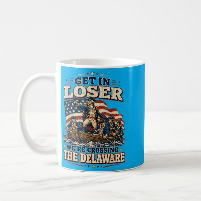 Mug Entrez En Traversant Le Delaware Drôle 4 Juillet (Gauche)
