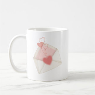 Mug Enveloppe de lettre d'amour à l'aquarelle pour la 