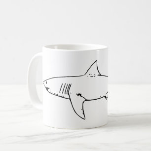 Mug Enveloppement Simple moderne Requin noir et blanc