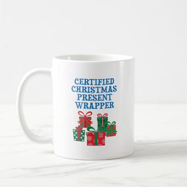 Mug Enveloppeur de cadeau de Noël certifié (Gauche)