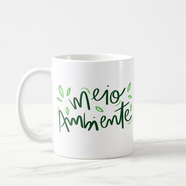 Mug Environnement écologique simple Vert vert gras (Gauche)
