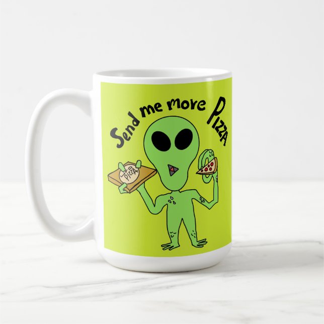 Mug envoie-moi plus de pizza ufo (Gauche)