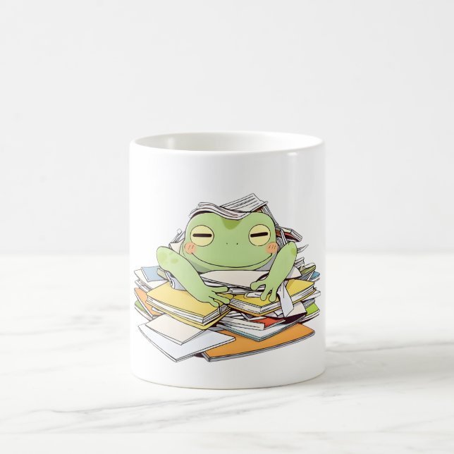 Mug Envoyez de l'aide Grenouille Enfouie sous la Paper (Centre)