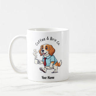 Mug Épagneul breton drôle en costume d'affaires avec c
