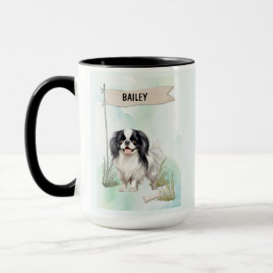 Mug Épagneul Japonais Aquarelle Chien Personnalisé