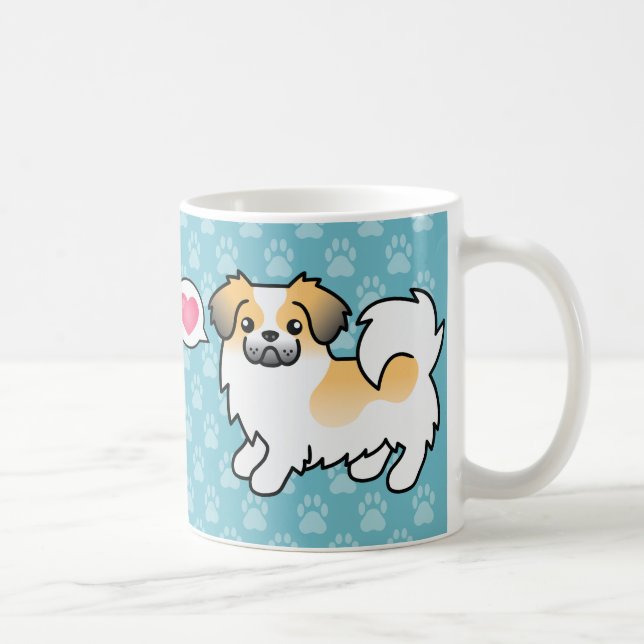 Mug Épagneul tibétain parti-color fauve sablé de dessi (Droite)