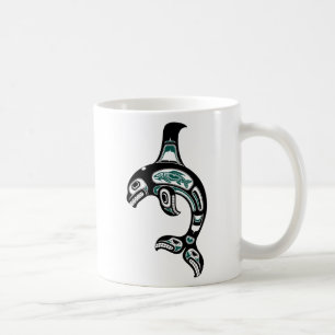 Mug Épaulard bleu et noir d'esprit de Haida