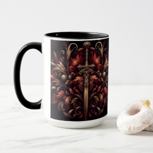 Mug Epée rouge et bronze écossais celtique