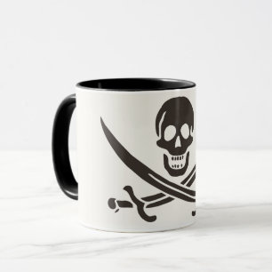 Mug Épées de crâne d'obsidienne Drapeau de pirate de C