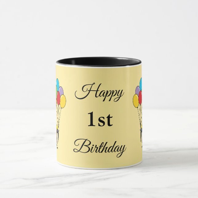 Mug Épervier de dessin avec ballons Anniversaire | Ajo (Centre)