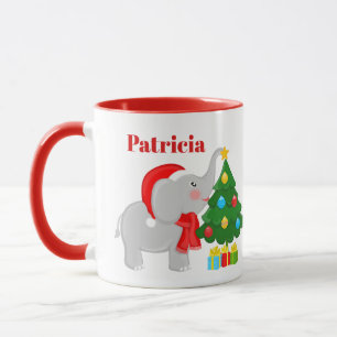 Mug Éphant de Noël festif et arbre