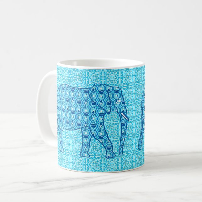 Mug Ephène de fleur de Lotus - turquoise (Devant gauche)