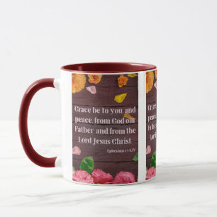 Mug Éphésiens 1:2 KJV Bible Écriture Pic Deux Tons