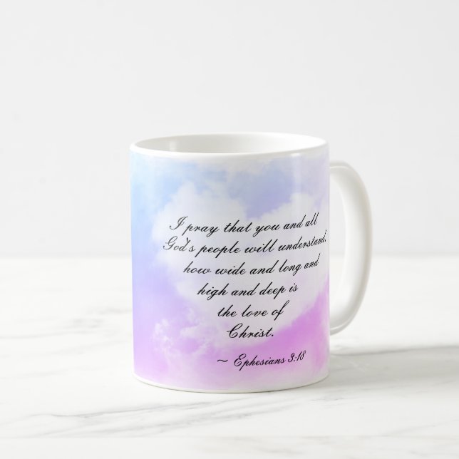 Mug Éphésiens 3:18 Quelle est la profondeur et la larg (Devant droit)