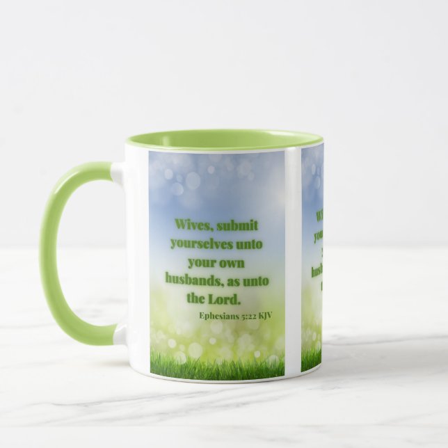 Mug Éphésiens 5:22 KJV Bible Écriture Pic Deux Tons (Gauche)