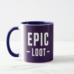 Mug Epic Loot Gamer Purple White Ado Slogan