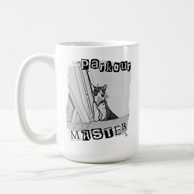 Mug Epic Parkour Master Funny Punk Kitty Design (Gauche)