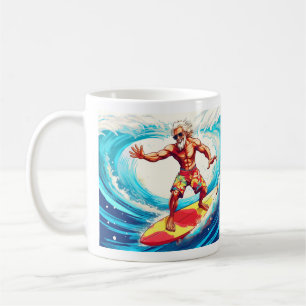 Mug Epic Senior Surfer Riding Vagues avec style