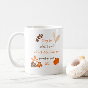 Mug Épice citrouille Latte Automne Drôle Citation mign