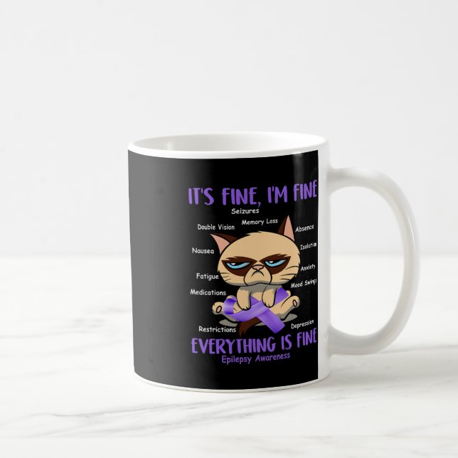 Mug Epilepsie Conscience Chat Votre Bataille Est Mon G (Droite)