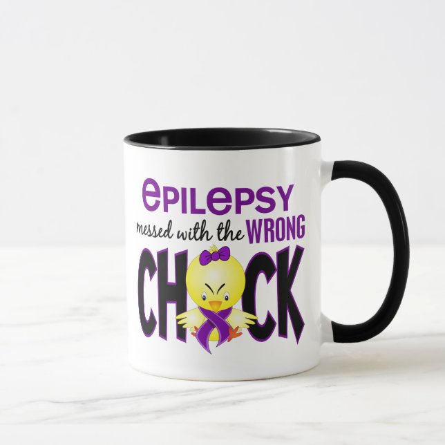 Mug Épilepsie salie avec le poussin faux (Droite)