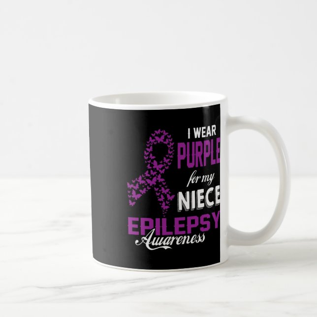 Mug Epilepsie Sensibilisation Je Porte Violet Pour Ma  (Droite)