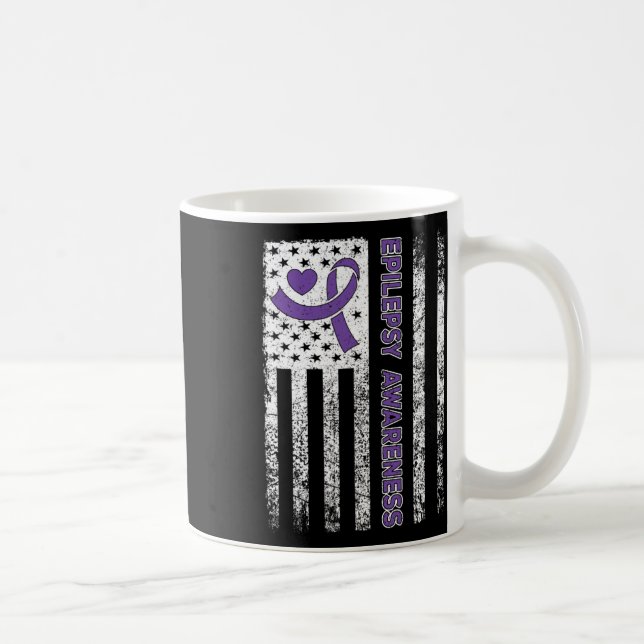 Mug Epilepsy Awareness Flag Purple Ribbon Epilepsy War (Droite)