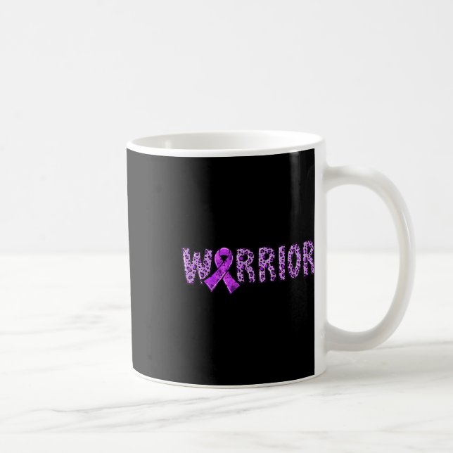 Mug Epilepsy Awareness Warrior Purple Ribbon Leopard P (Droite)
