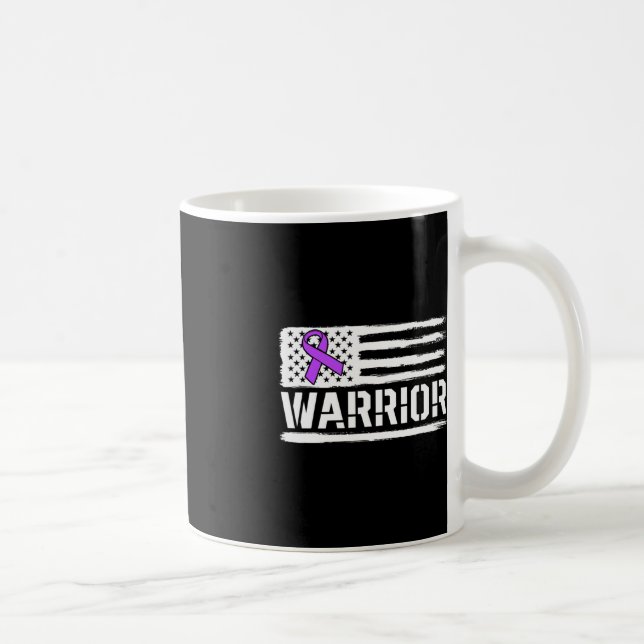 Mug Epilepsy Guerrier Cadeau Purple American Drapeau L (Droite)