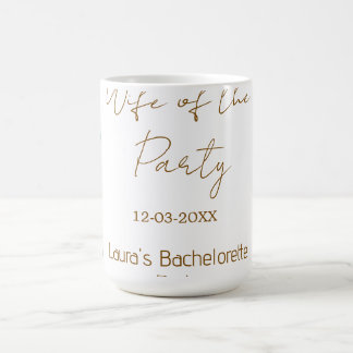 Mug épouse à l'arc bleu du nom de la fête date espagno