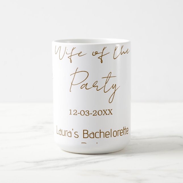 Mug épouse à l'arc bleu du nom de la fête date espagno (Centre)