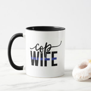 Mug Épouse de policier Thin Blue Line Soutenir nos pol