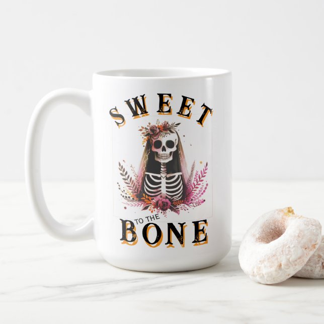 Mug Épouse d'Halloween douce à l'os (Avec donut)
