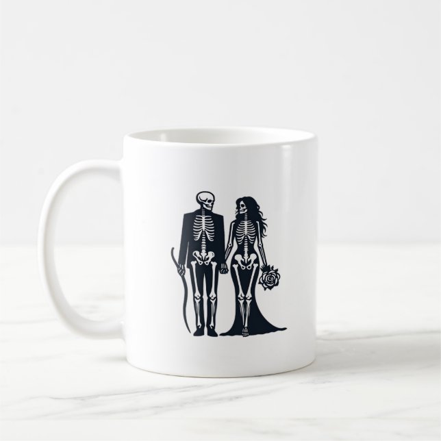 Mug Épouse et chambre gothique de squelette - Jusqu'à  (Gauche)