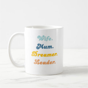 Mug Épouse Maman Rêveuse Leader Typographie Rétro Groo