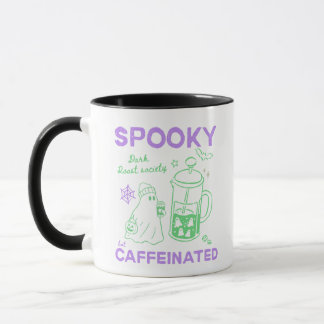 Mug Épouvantable mais caféiné Violet vert Halloween 