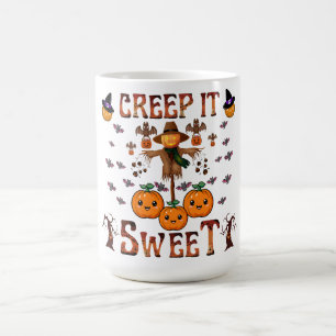 Mug épouvantail citrouille kawaii halloween art d'auto
