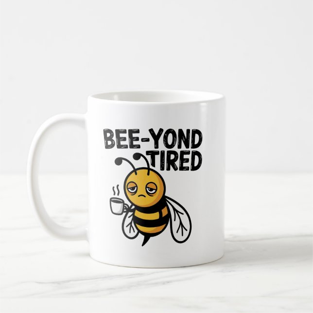 Mug Épuisé Au‑Delà – Jeu De Mots Attachant Sur Une Abe (Gauche)