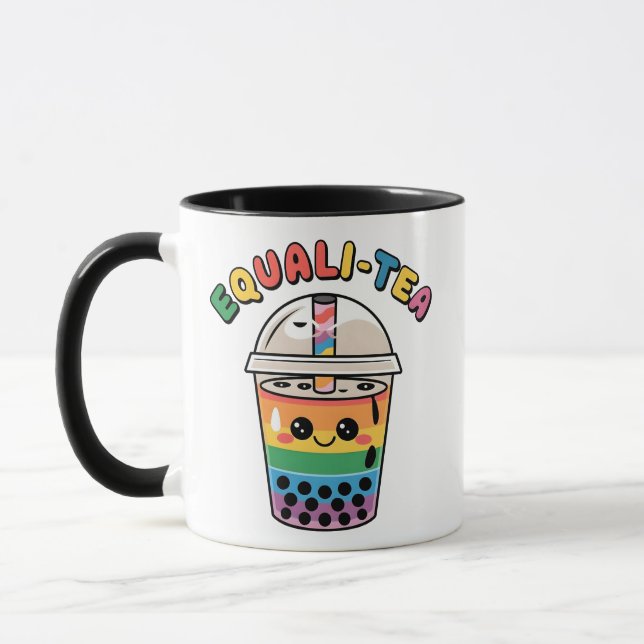 Mug Equali-Thé Drôle Bubble Tea LGBTQ Mois de la fiert (Gauche)