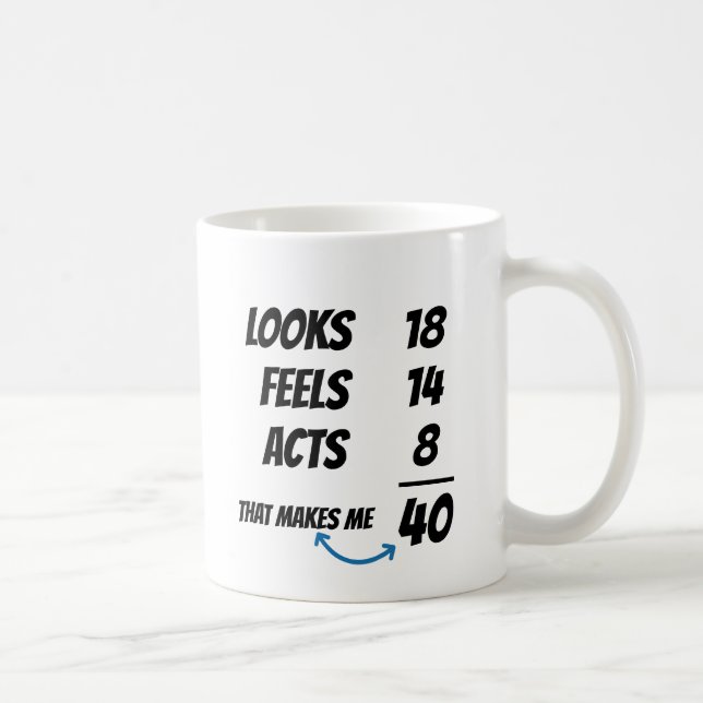 Mug Équation d'âge personnalisée drôle d'anniversaire  (Droite)