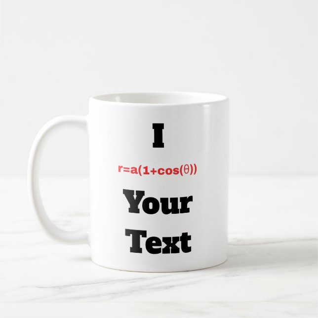 Mug Equation polaire personnalisable (I Heart) (Gauche)