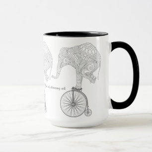 Mug Équilibre de bicyclette Penny Farthing éléphant